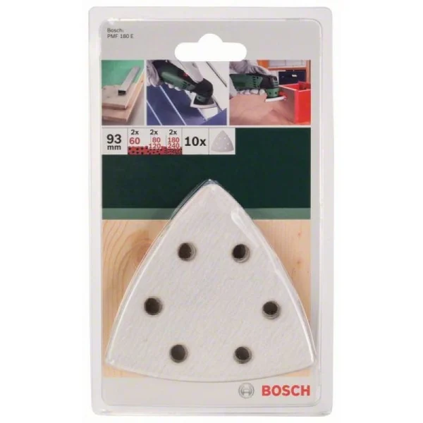 Набор из 10 шлифлистов для шлифподошвы AVZ 93 G Bosch 2609256958 — изображение 2