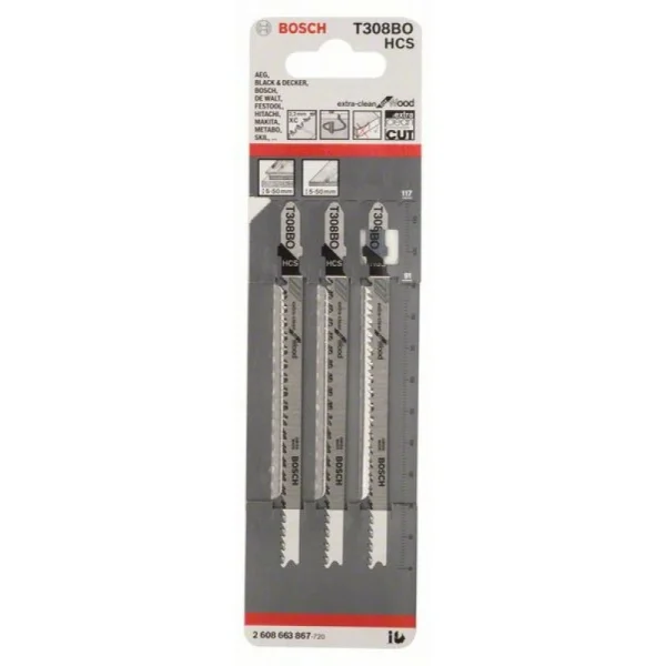 Пильное полотно T 308 BO Extraclean for Wood Bosch 2608663867 — изображение 2
