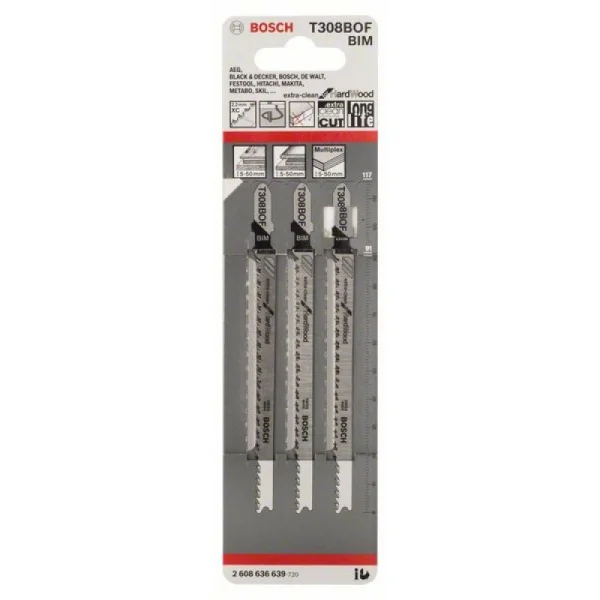 Пильное полотно T 308 BOF Extraclean for Hard Wood Bosch 2608636639 — изображение 2