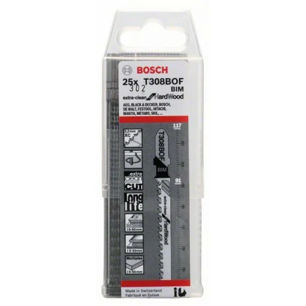 Пильное полотно T 308 BOF Extraclean for Hard Wood Bosch 2608636641 — изображение 2