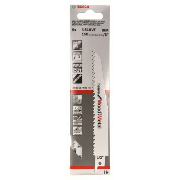 Пильное полотно S 610 VF Heavy for Wood and Metal Bosch 2608657608 — изображение 2