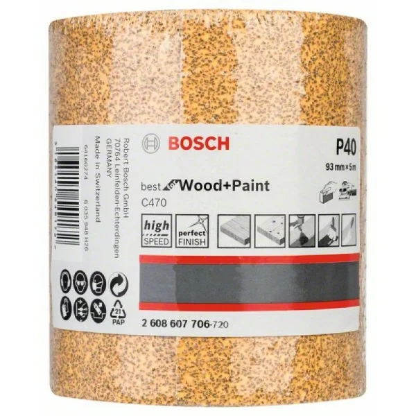 Шлифрулон C470 Best for Wood+Paint 93х5000 мм K40 Bosch 2608607706 — изображение 2