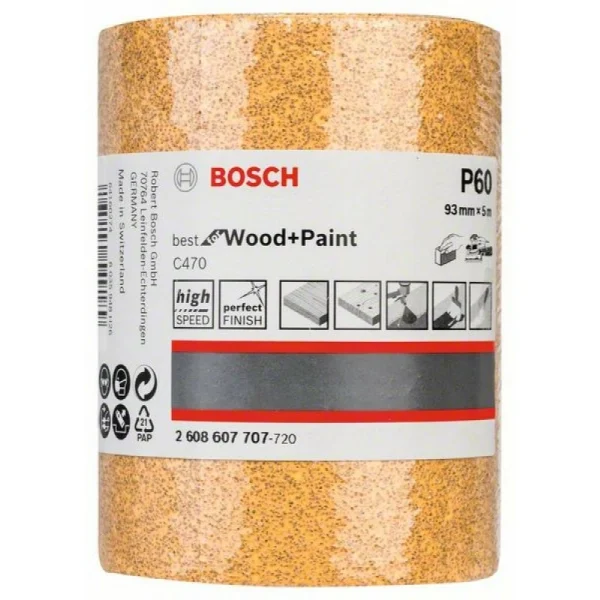 Шлифрулон C470 Best for Wood+Paint 93х5000 мм K60 Bosch 2608607707 — изображение 2