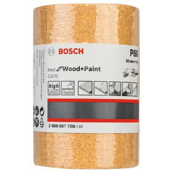 Шлифрулон C470 Best for Wood+Paint 93х5000 мм K80 Bosch 2608607708 — изображение 2