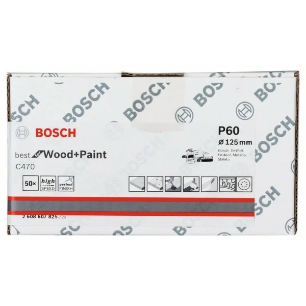 Шлифлист C470, в упаковке 50 шт. 125 мм, 60 Bosch 2608607825 — изображение 2