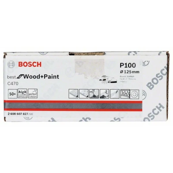 Шлифлист C470, в упаковке 50 шт. 125 мм, 100 Bosch 2608607827 — изображение 2