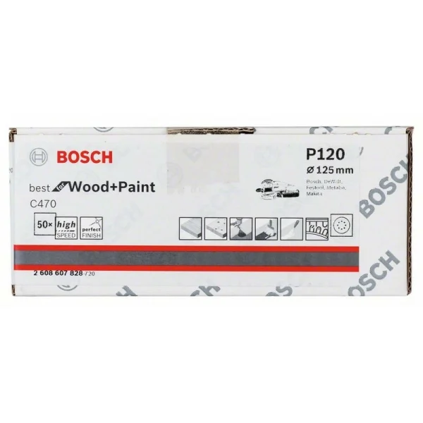 Шлифлист C470, в упаковке 50 шт. 125 мм, 120 Bosch 2608607828 — изображение 2