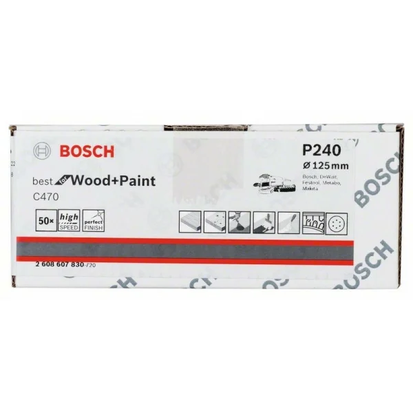 Шлифлист C470, в упаковке 50 шт. 125 мм, 240 Bosch 2608607830 — изображение 2
