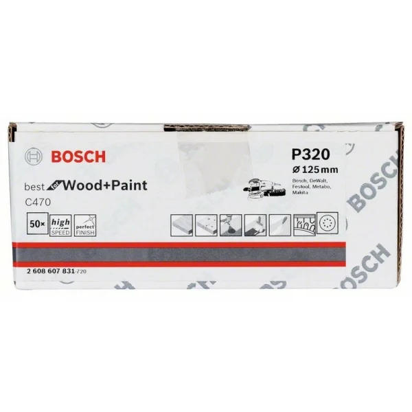 Шлифлист C470, в упаковке 50 шт. 125 мм, 320 Bosch 2608607831 — изображение 2