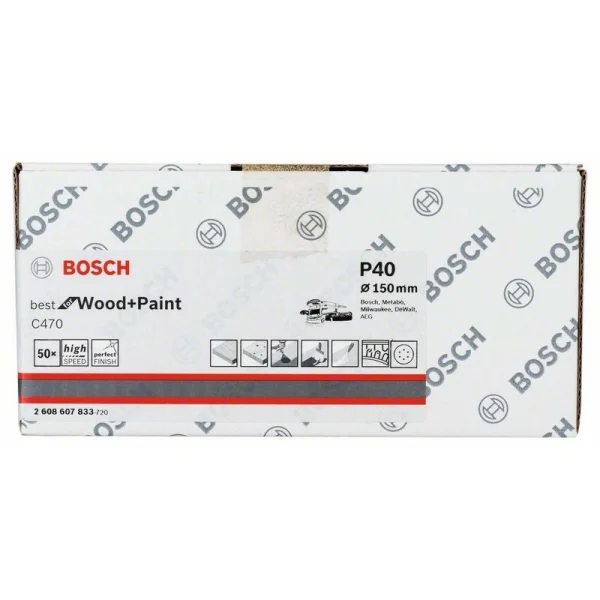 Шлифлист C470, в упаковке 50 шт. 150 мм, 40 Bosch 2608607833 — изображение 2