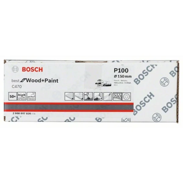 Шлифлист C470, в упаковке 50 шт. 150 мм, 100 Bosch 2608607836 — изображение 2