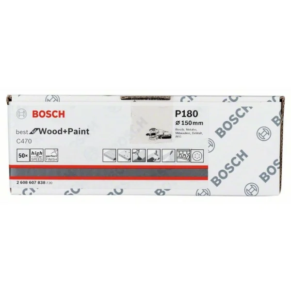 Шлифлист C470, в упаковке 50 шт. 150 мм, 180 Bosch 2608607838 — изображение 2