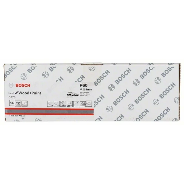 Шлифлист C470, в упаковке 50 шт. 115x230 мм, 60 Bosch 2608607932 — изображение 2