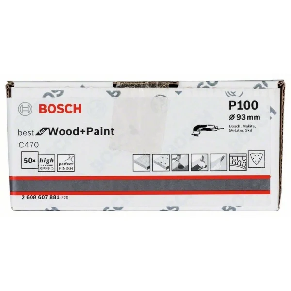 Шлифлист C470, в упаковке 50 шт. 93 мм, 100 Bosch 2608607881 — изображение 2