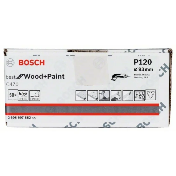 Шлифлист C470, в упаковке 50 шт. 93 мм, 120 Bosch 2608607882 — изображение 2