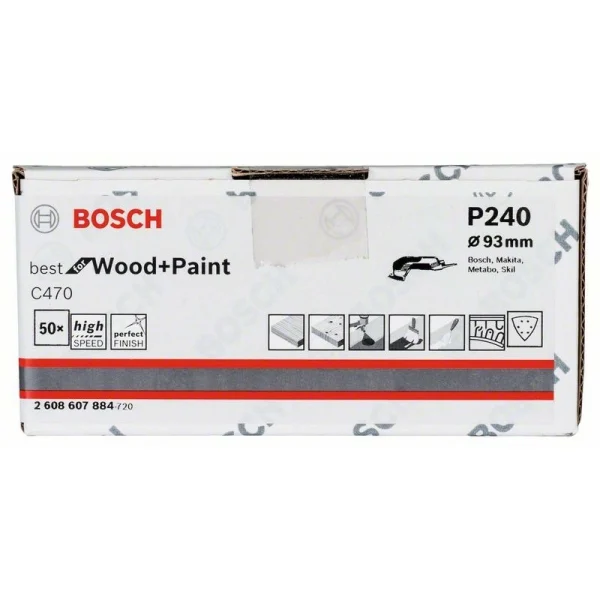 Шлифлист C470, в упаковке 50 шт. 93 мм, 240 Bosch 2608607884 — изображение 2