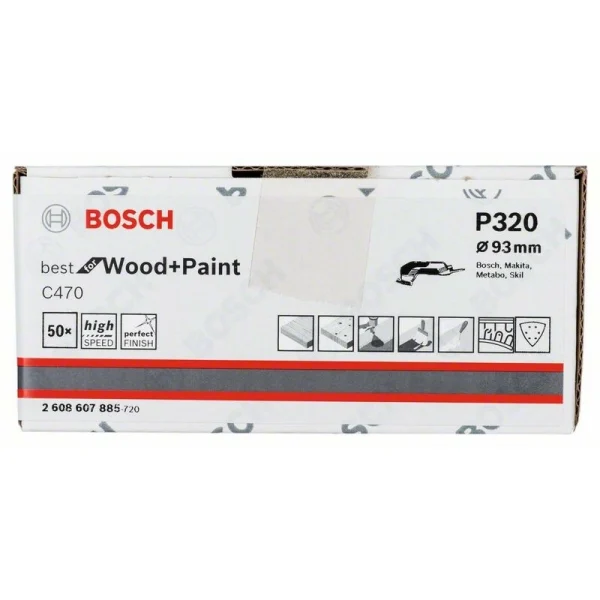 Шлифлист C470, в упаковке 50 шт. 93 мм, 320 Bosch 2608607885 — изображение 2