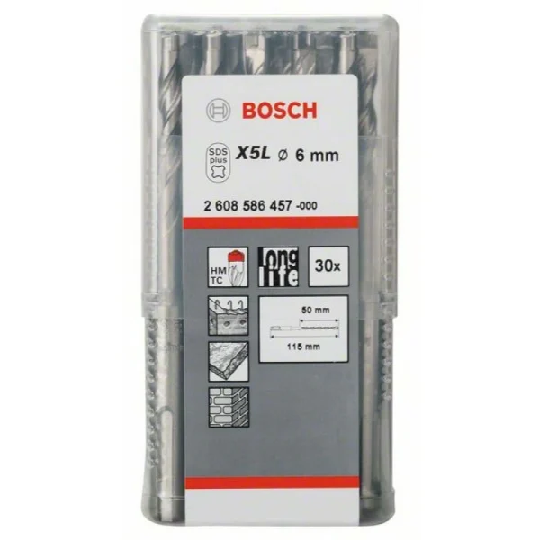 Бур SDS-plus-7 6x50x115 мм Bosch 2608586457 — изображение 2