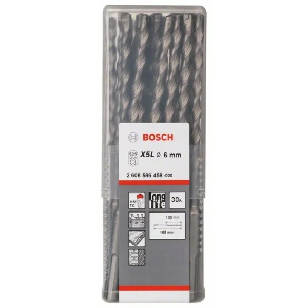 Бур SDS-plus-7 6x100x165 мм Bosch 2608586458 — изображение 2