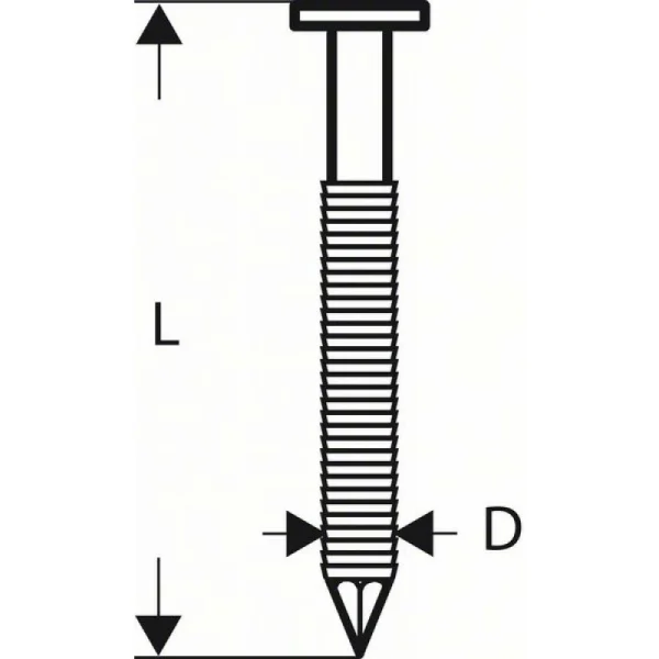 Гвозди с круглой головкой SN21RK 60RG 2,8 мм, 60 мм, оцинк., рифл. Bosch 2608200036