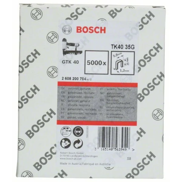 Скоба TK40 35G 1,2 мм, 35 мм, оцинк. Bosch 2608200704 — изображение 2