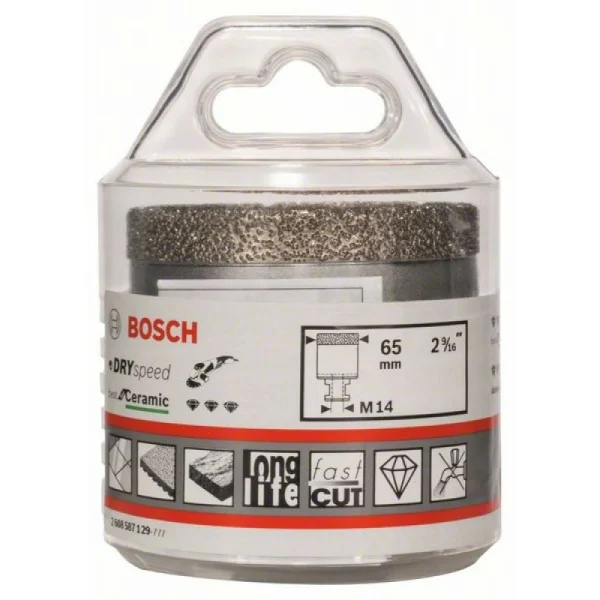 Алмазная коронка 65 мм DRY SPEED Bosch 2608587129