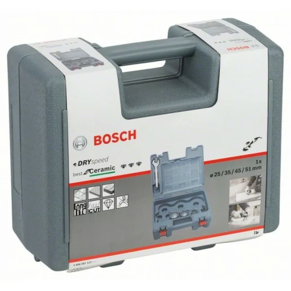 Набор из 4 алмазных сверл Dry Speed Best for Ceramic для сухого сверления 25,0; 35,0; 45,0; 51,0 мм Bosch 2608587137 — изображение 2