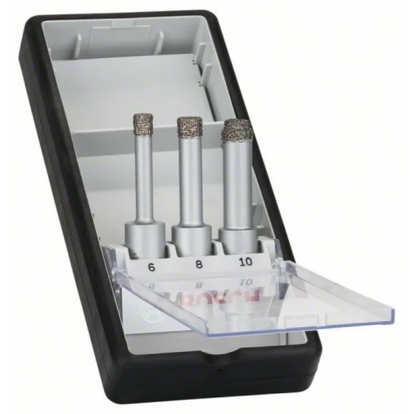 Набор из 3 алмазных сверл Robust Line Easy Dry Best for Ceramic для сухого сверления 6; 8; 10 мм Bosch 2608587145