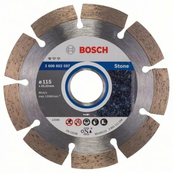 Алмазный диск Standard for Stone 115x22,23x1,6x10 мм Bosch 2608602597