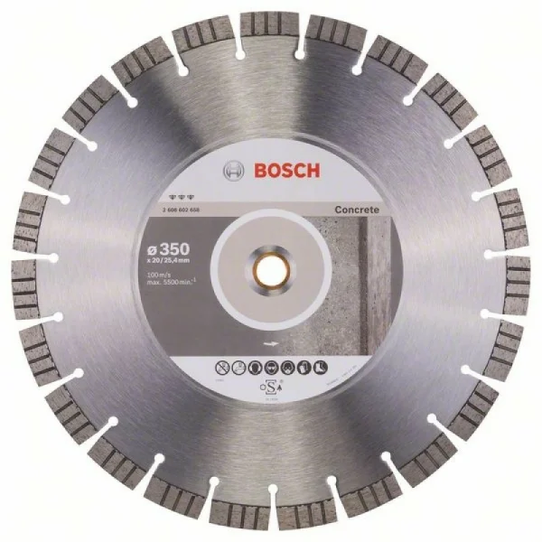Алмазный диск Best for Concrete 350x20,00+25,40x3,2x15 мм Bosch 2608602658