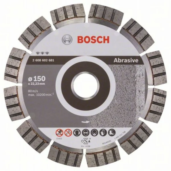 Алмазный диск Best for Abrasive 150x22,23x2,4x12 мм Bosch 2608602681
