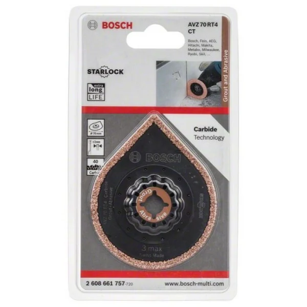 Насадка для удаления строительного раствора Carbide-RIFF AVZ 70 RT4 70 мм Bosch 2608661757 — изображение 2