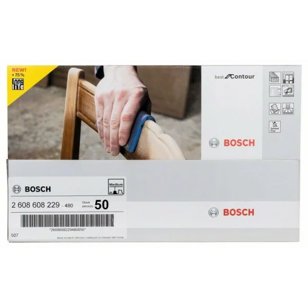 Шлифовальная подушка для обработки контуров – Best for Contour 97x120x12 мм, средн. Bosch 2608608229 — изображение 2