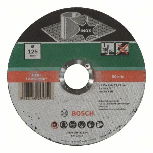 Отрезной круг прямой по нержавеющей стали WA 60 T BF Bosch 2609256323