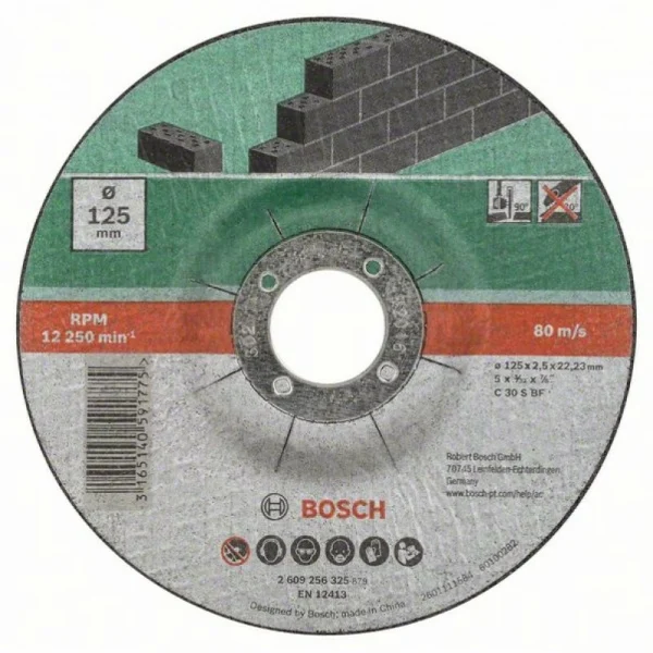 Набор из 5 отрезных кругов, выпукл., по камню C 30 S BF Bosch 2609256335