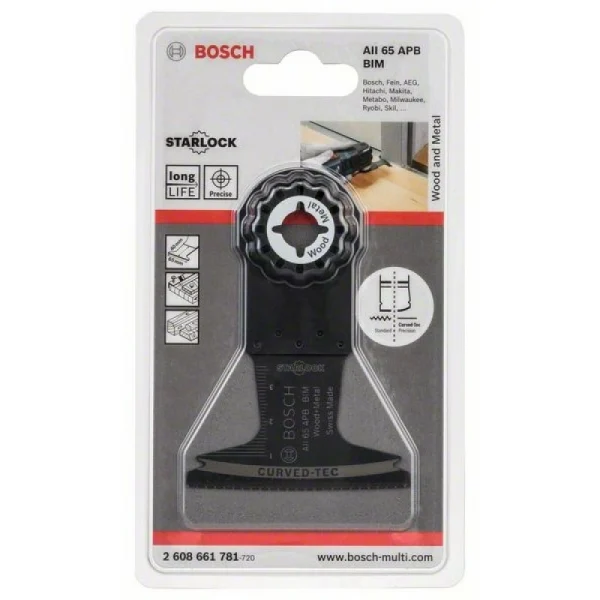 Погружное пильное полотно BIM AII 65 APB Wood and Metal 40x65 мм Bosch 2608661781 — изображение 2