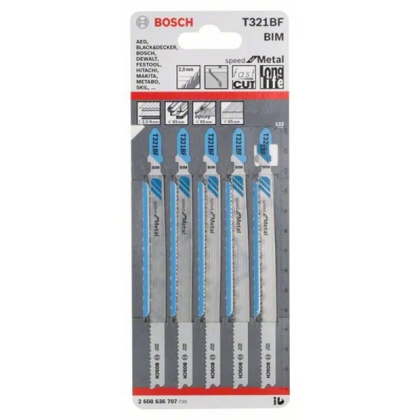 Пильное полотно T 321 BF Speed for Metal Bosch 2608636707 — изображение 2