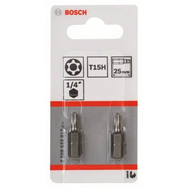 2 Биты Extra Hard 25 мм T15H (Security-Torx) Bosch 2608522010 — изображение 2