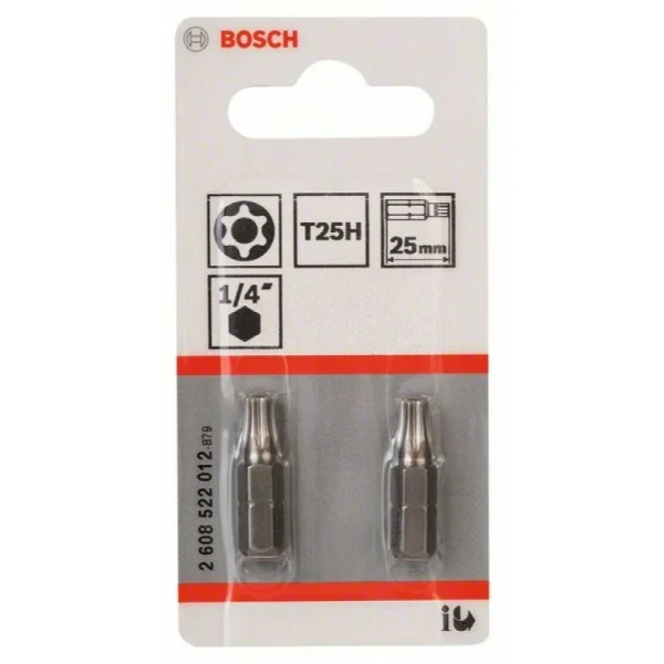 Насадка-бита T25H Security-Torx Extra Hart T25H, 25 мм Bosch 2608522012 — изображение 2