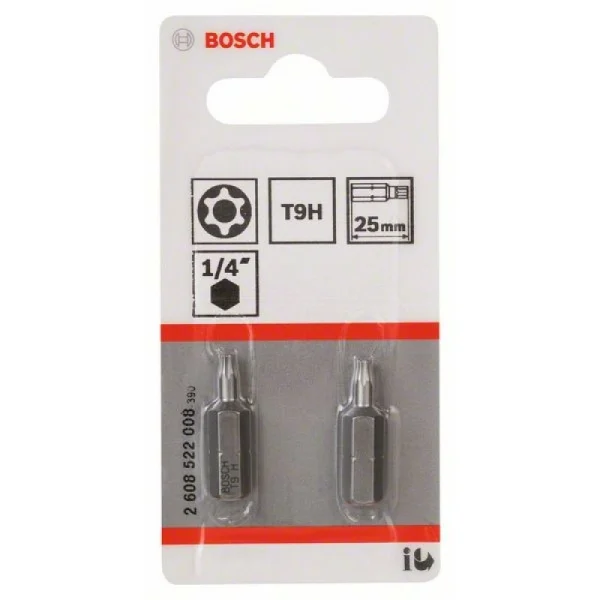 Насадка-бита T9H Security-Torx Extra Hart T9H, 25 мм Bosch 2608522008 — изображение 2