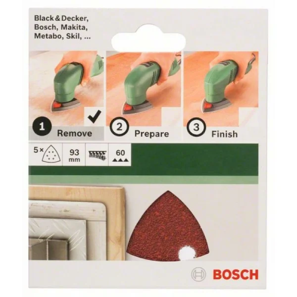 Набор из 5 шлифлистов для дельташлифмашин 93, 60 Bosch 2609256A49 — изображение 2