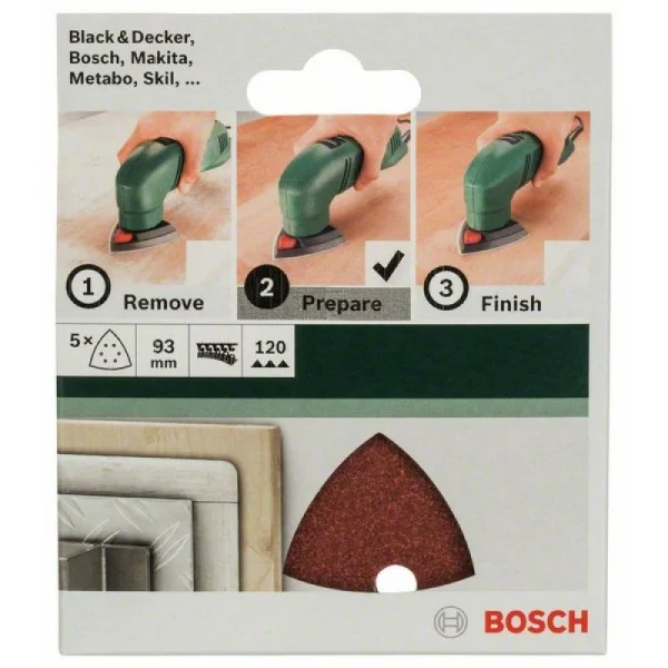 Набор из 5 шлифлистов для дельташлифмашин 93, 120 Bosch 2609256A51 — изображение 2