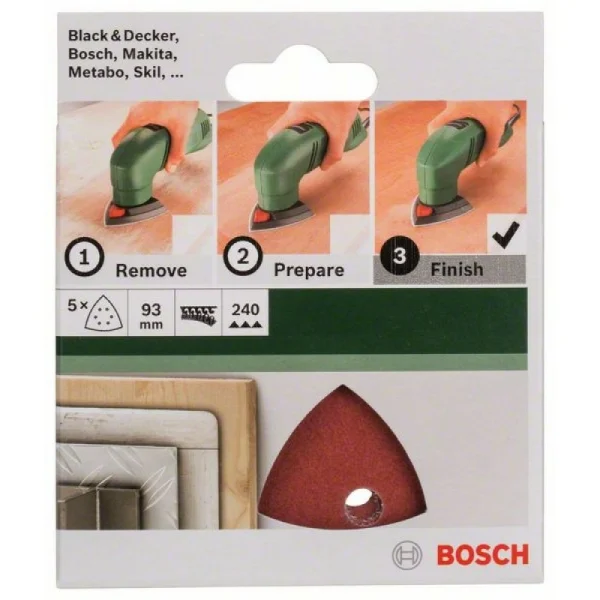 Набор из 5 шлифлистов для дельташлифмашин 93, 240 Bosch 2609256A53 — изображение 2