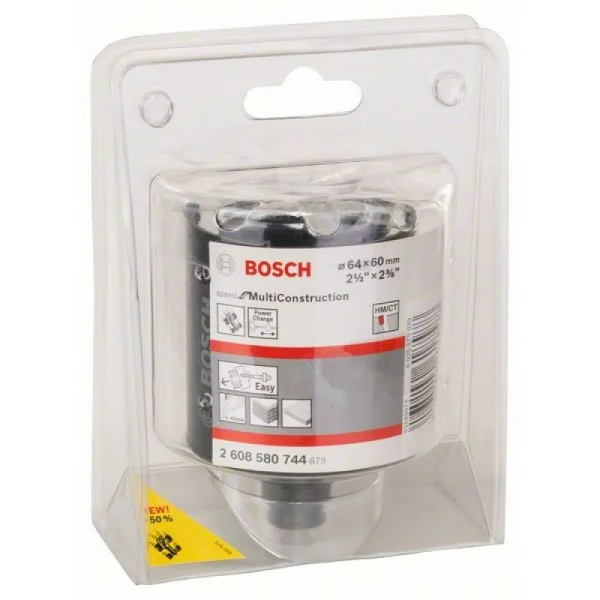 Коронка Speed for Multi Construction 64 мм, 2 1/2' Bosch 2608580744 — изображение 2