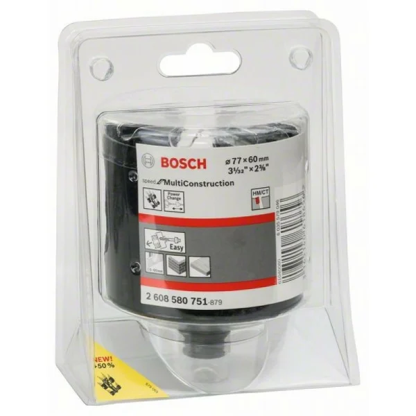 Коронка Speed for Multi Construction 77 мм, 3 1/16' Bosch 2608580751 — изображение 2