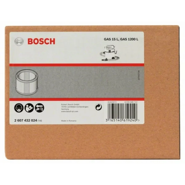 Складчатый фильтр для GAS 15 L Bosch 2607432024 — изображение 2