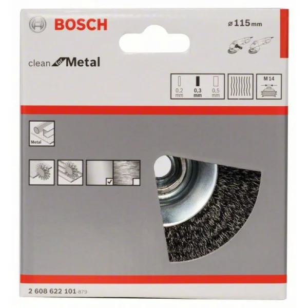 Конусная щетка 115 мм, 0,35 мм, M14 Bosch 2608622101 — изображение 2