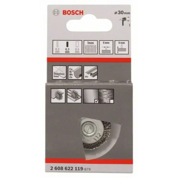 Кольцевая щетка 30 мм, 0,3 мм, 6 мм Bosch 2608622119 — изображение 2