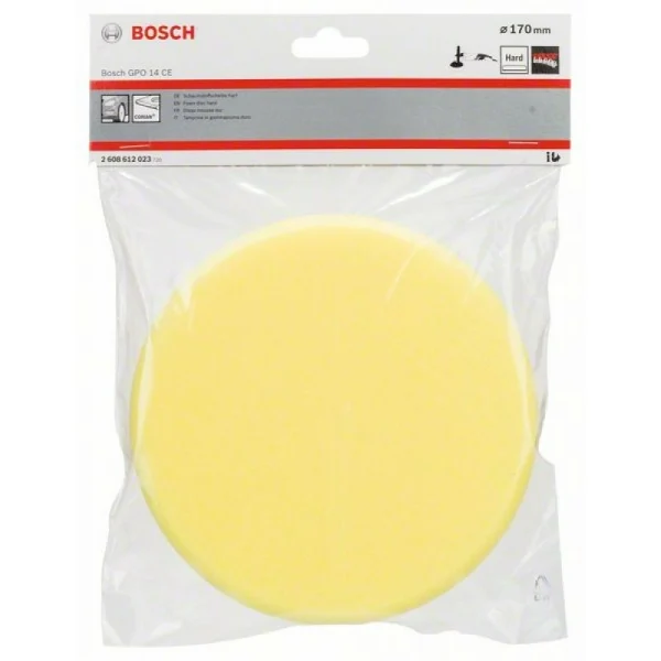 Полировальный круг из пенопласта, жесткий (цвет желтый) 170ммx170 мм Bosch 2608612023 — изображение 2
