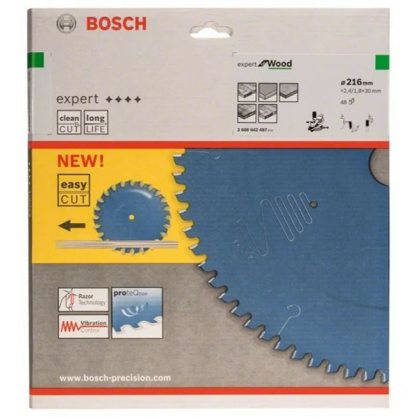 Пильный диск Expert for Wood 216x30x2,4 мм, 48 Bosch 2608642497 — изображение 2
